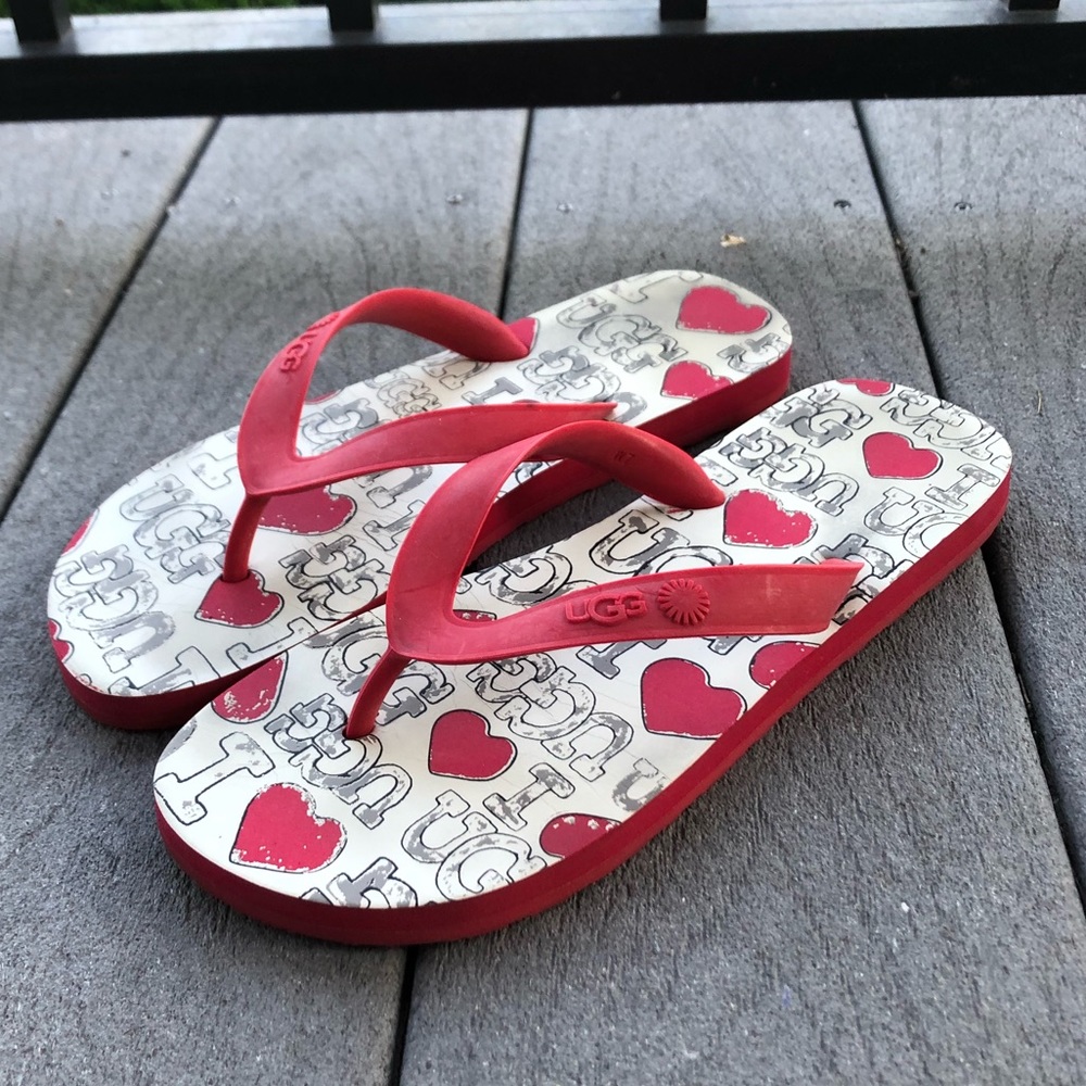 Ugg I Love Uggs Logo Rubber Flip Flops